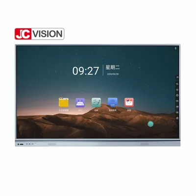 JCVISION 75 اینچ JCHUB نمایشگر هوشمند تعاملی با رنگ مشکی/نقره ای IR 20 نقطه لمسی برای آموزش/کنفرانس