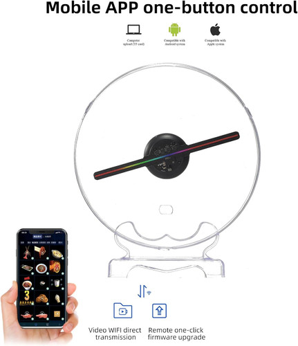 هولوگرام فن سه بعدی 18 سانتی اسپیکر دار